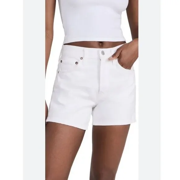 Agolde Parker Long White Denim Jean Shorts Size 31 (12) New! - Picture 6 of 15